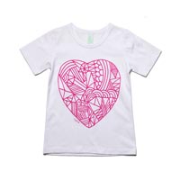 Minti Slim Cut Tee Patterned Heart White